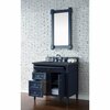 James Martin Vanities Brittany 36in Single Vanity, Victory Blue w/ 3 CM Charcoal Soapstone Quartz Top 650-V36-VBL-3CSP